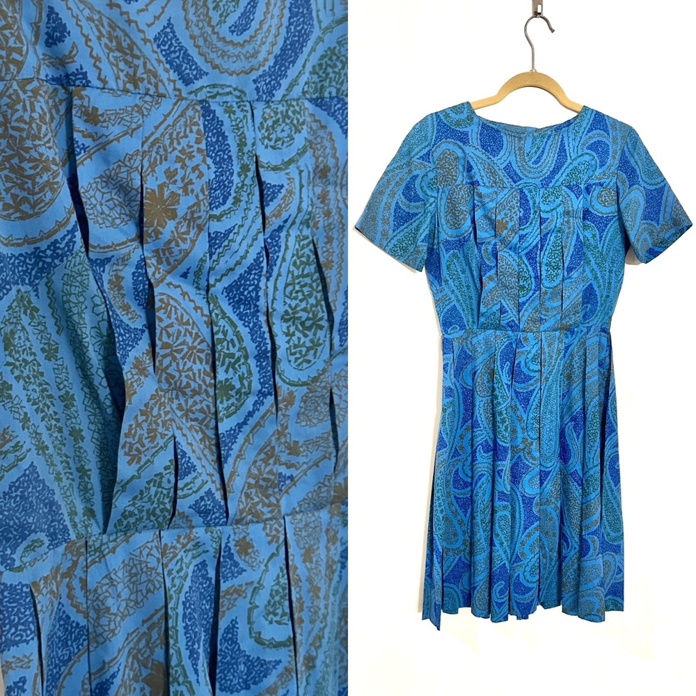 60’s Paisley Pleated Cotton dress